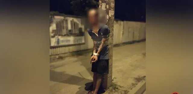 СМИ: В Днепре к столбу привязали извращенца, который мастурбировал при детях