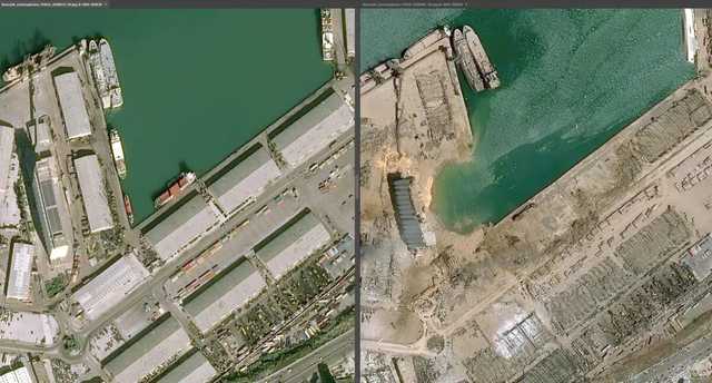 Часть земли ушла под воду: Появились спутниковые снимки последствий взрыва в Бейруте