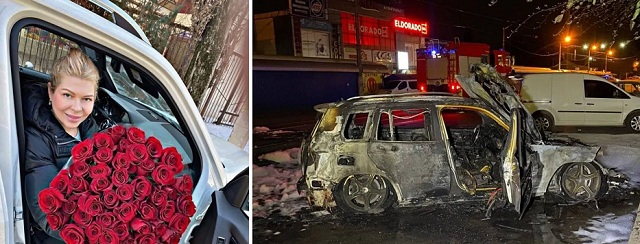 В Кривом Роге сгорело авто известной в городе предпринимательницы