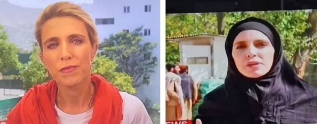 Журналистка CNN надела хиджаб и вела трансляцию на фоне талибов, кричащих "смерть Америке"