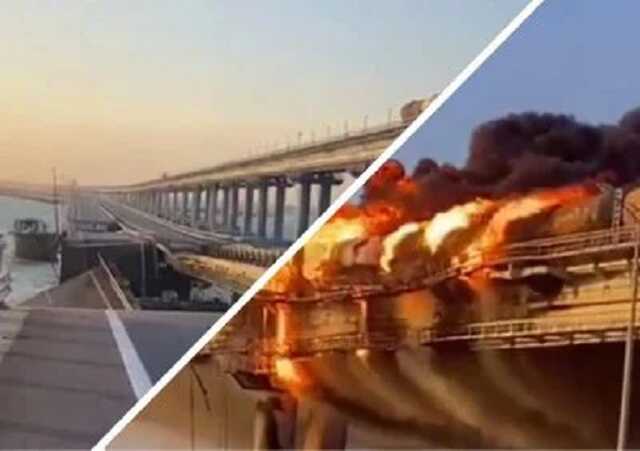 Предположительный момент взрыва на Крымском мосту попал на видео