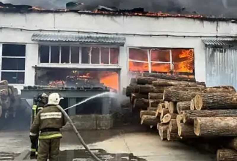 Пожар вспыхнул на втором за сутки деревообрабатывающем российском предприятии