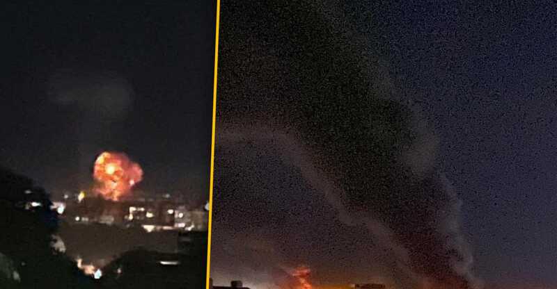 Пожар после мощного взрыва в Тернополе попал на видео
