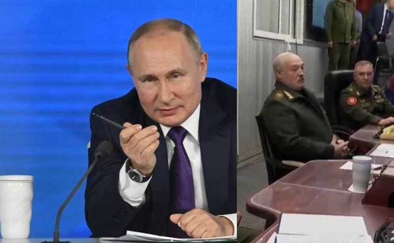 На столе рядом с Лукашенко замечена термокружка аналогичная той, которую использует Путин