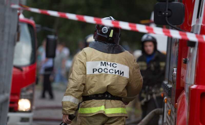 Сильный пожар на уфимском железнодорожном вокзале