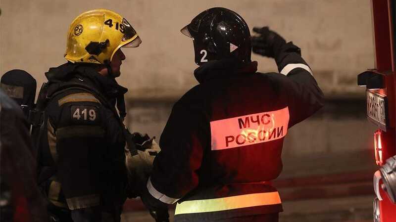 Пожар в центре Москвы в Тверском районе