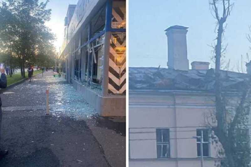 Поврежденные после атаки беспилотников здания в Хамовниках оцеплены