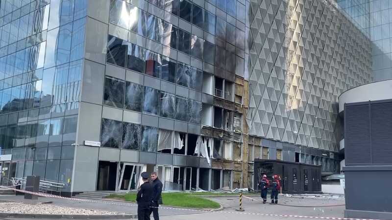 Появились кадры бизнес-центра «Око-2» в «Москва-сити» после атаки БПЛА