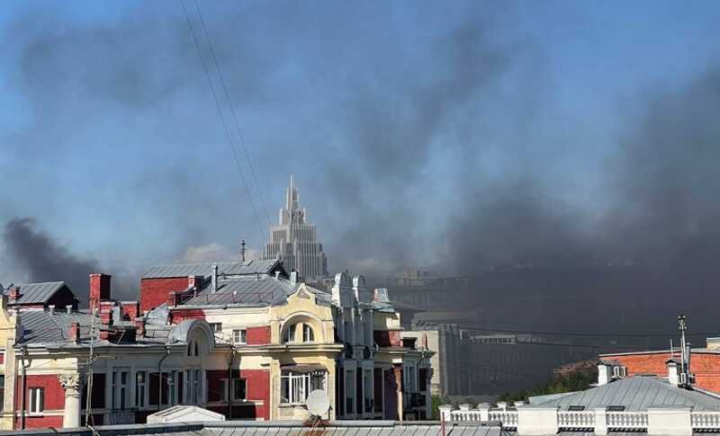 В центре Москвы вспыхнул пожар