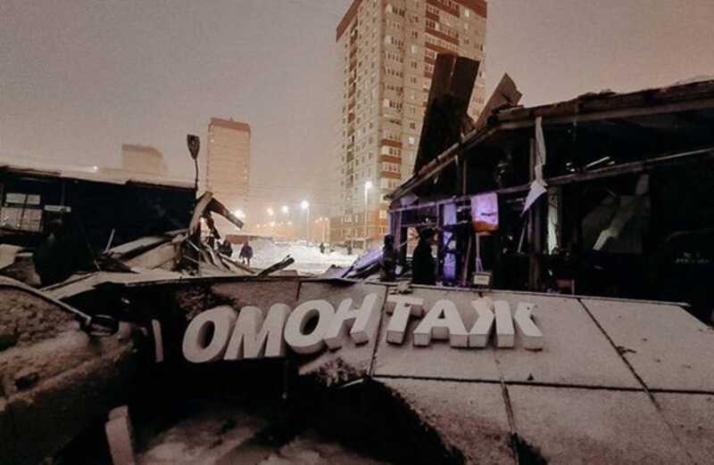 В Ижевске взорвалось здание шиномонтажа