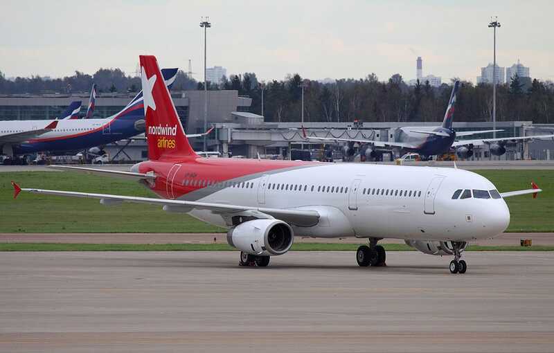 Airbus A321 Nordwind приземлился в Шереметьево