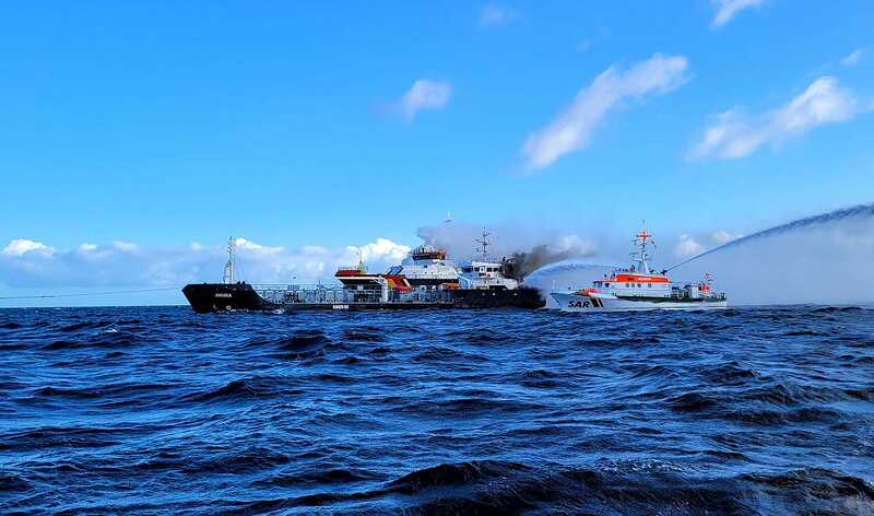 В Балтийском море горит немецкий танкер с нефтью