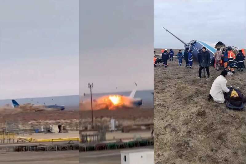 В Сети обсуждают видео с отверстиями в хвосте самолета, упавшего в Актау