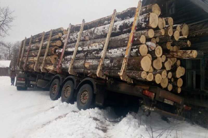 В Иркутской области лесовоз опрокинулся на легковое авто