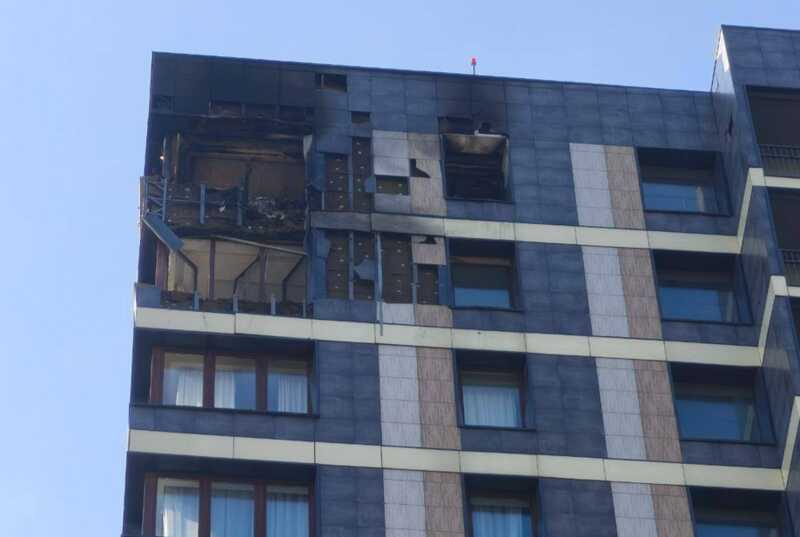 Беспилотный летательный аппарат столкнулся с жилым домом в Красногорске