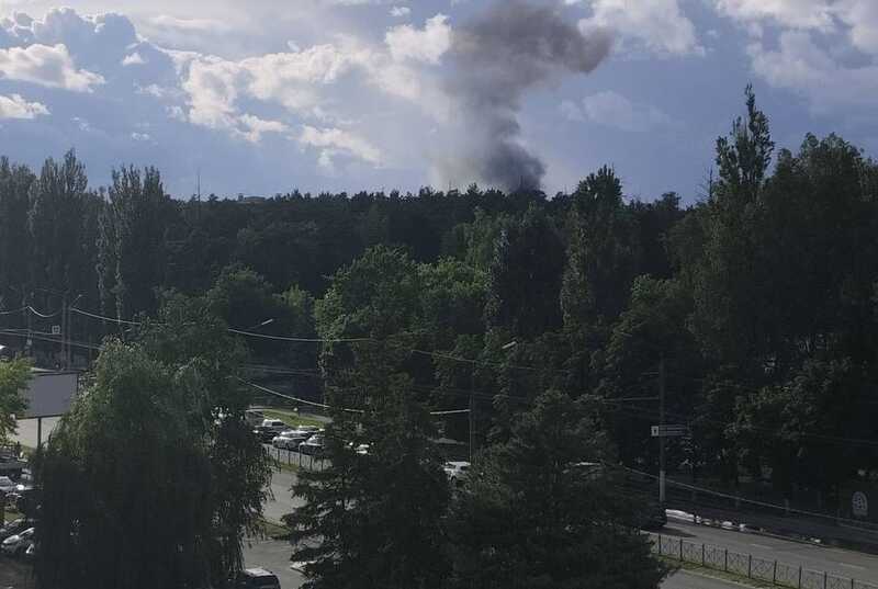 В Брянске произошел пожар после использования средств противовоздушной обороны