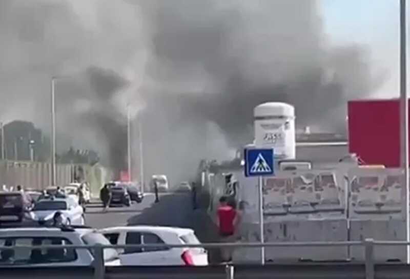 В Риме на автозаправке случился сильнейший взрыв